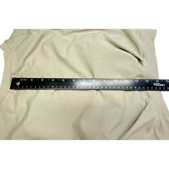 ARRIVE GUIDE Women Top Size S Beige Cropped Sleeveless Athletic Crew Neck 32-6 - Picture 6 of 7